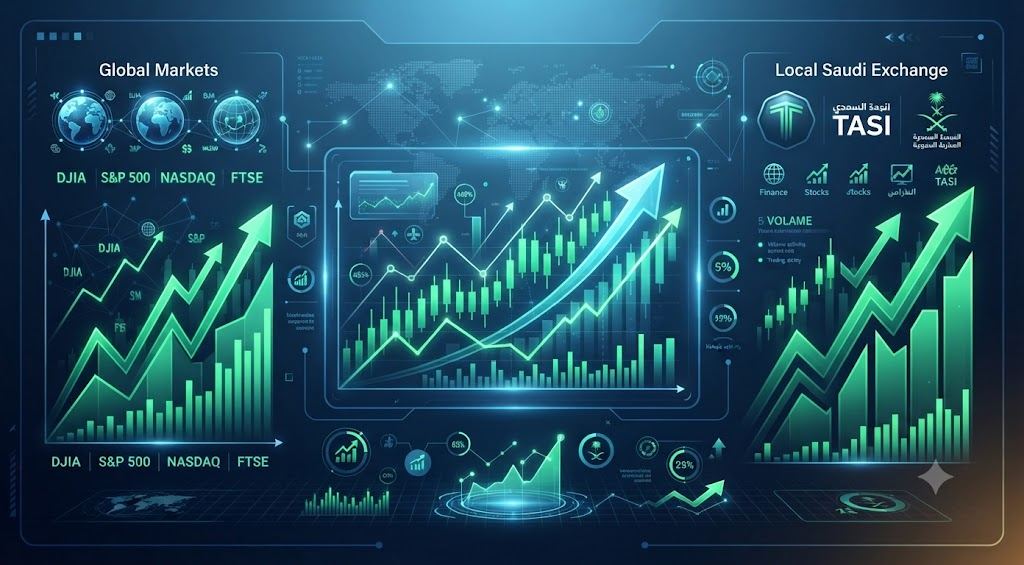 تحليل الأسواق العالمية ومؤشر السوق السعودي تاسي - Global Markets Analysis and Saudi TASI Index